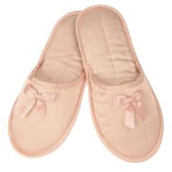 Γυναικεία παντόφλα σατέν δωματίου Σομόν Ελληνική