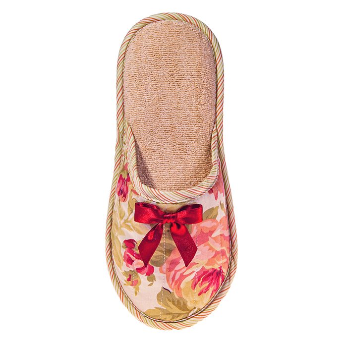 Γυναικεία παντόφλα υφασμάτινη δωματίου Garden Rose βαμβακερή Ελληνική - Amaryllis Slippers 3