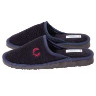 Ανδρική Παντόφλα τσελ μπλε κοτλέ βαμβακερή Ελληνική Ανδρικές Παντόφλες Amaryllis Slippers Ανδρική Παντόφλα τσελ μπλε κοτλέ βαμβακερή Ελληνική