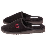 Ανδρική παντόφλα τσελ Κοτλέ Μαύρο βαμβακερή Ελληνική Ανδρικές Παντόφλες Amaryllis Slippers Ανδρική παντόφλα τσελ Κοτλέ Μαύρο βαμβακερή Ελληνική