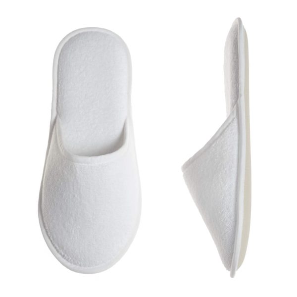 Ανδρική παντόφλα πετσετέ δωματίου λευκή βαμβακερή Ελληνική - Amaryllis Slippers 1