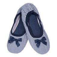 Mπαλαρίνα Μπλε καρό βαμβακερή Ελληνική Παντόφλες Μπαλαρίνες Amaryllis Slippers Mπαλαρίνα Μπλε καρό βαμβακερή Ελληνική