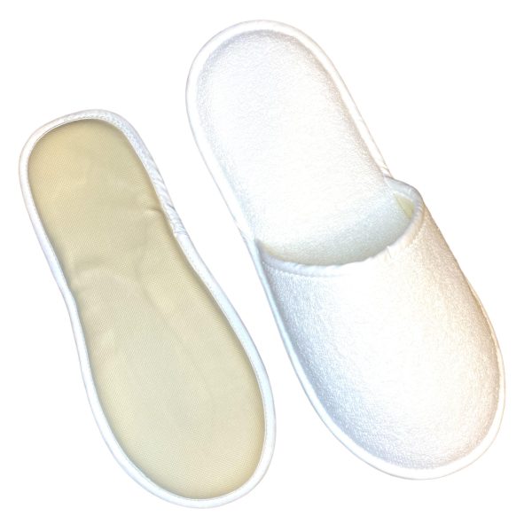 Ανδρική παντόφλα πετσετέ δωματίου λευκή βαμβακερή Ελληνική - Amaryllis Slippers 2