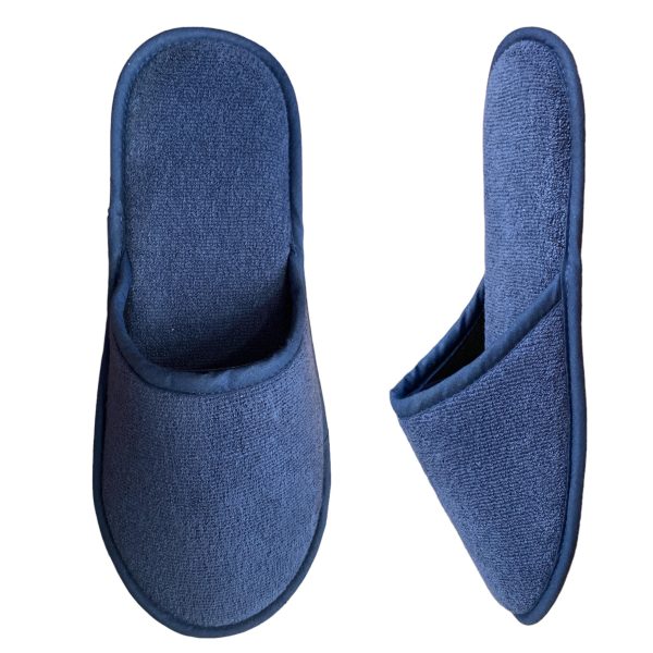 Ανδρική παντόφλα πετσετέ δωματίου μπλε βαμβακερή Ελληνική - Amaryllis Slippers 1
