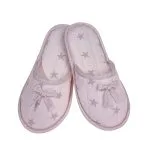 Εφηβική παντόφλα υφασμάτινη δωματίου Pink Star βαμβακερή Ελληνική