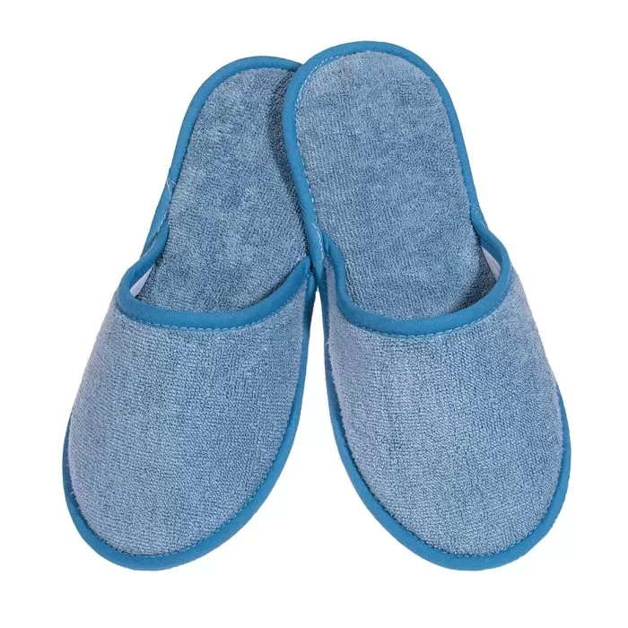 Γυναικεία παντόφλα πετσετέ δωματίου Dusty Blue βαβμακερή Ελληνική - Amaryllis Slippers 1