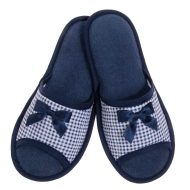 Γυναικεία υφασμάτινη καρό μπλέ ανοιχτή Amaryllis Slippers Ελληνική Ανοιχτές Παντόφλες Amaryllis Slippers Γυναικεία υφασμάτινη καρό μπλέ ανοιχτή Amaryllis Slippers Ελληνική
