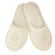 Γυναικεία παντόφλα σατέν δωματίου Ιβουάρ "mommy"  Ελληνική