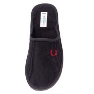 Ανδρική παντόφλα τσελ Κοτλέ Μαύρο βαμβακερή Ελληνική Ανδρικές Παντόφλες Amaryllis Slippers 3