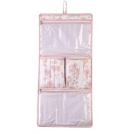 Νεσεσέρ ταξιδιού με πλαστικές θήκες υφασμάτινο σομόν λουλούδι amaryllis Ελληνικό