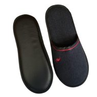 Ανδρική παντόφλα πετσετέ δωματίου μαύρη βαμβακερή Ελληνική Ανδρικές Παντόφλες Amaryllis Slippers 3