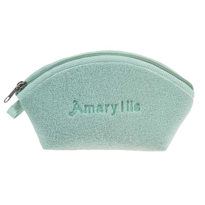 Πετσετέ μέντα νεσεσέρ πορτοφόλι με φερμουάρ Amaryllis χειροποίητο Ελληνικό - Amaryllis Slippers 1