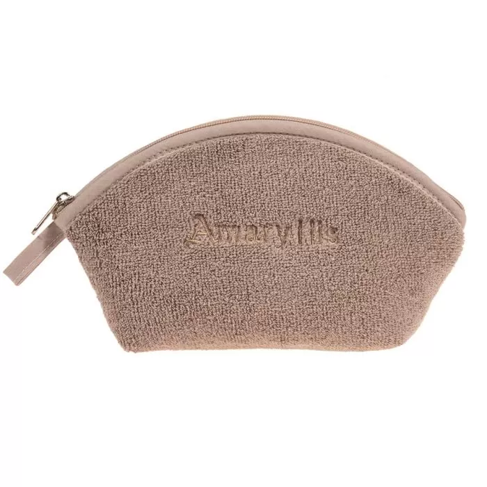 Πετσετέ μόκα νεσεσέρ πορτοφόλι με φερμουάρ Amaryllis χειροποίητο Ελληνικό - Amaryllis Slippers 1