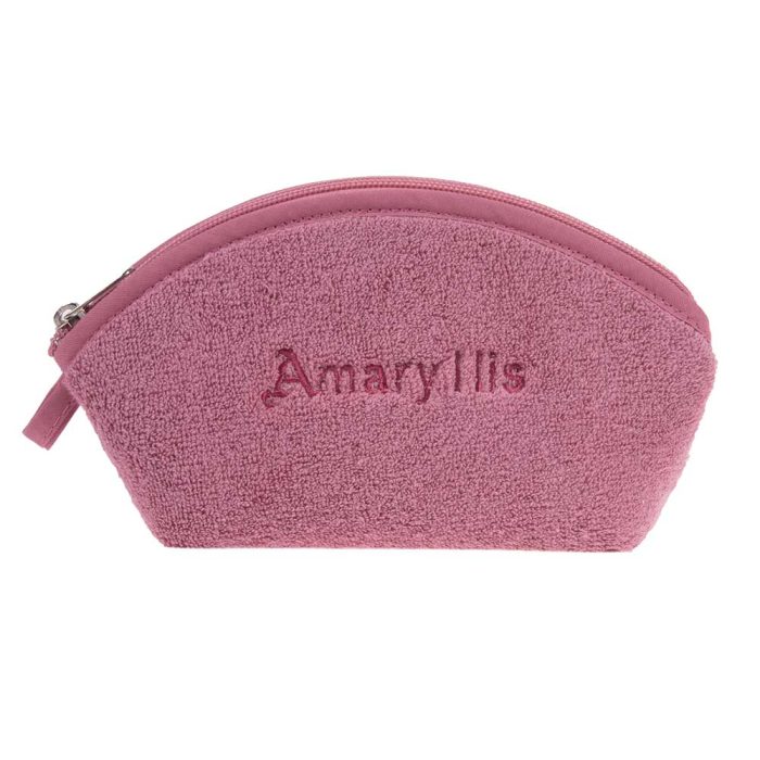 Πετσετέ σάπιο μήλο νεσεσέρ πορτοφόλι με φερμουάρ Amaryllis χειροποίητο Ελληνικό - Amaryllis Slippers 1