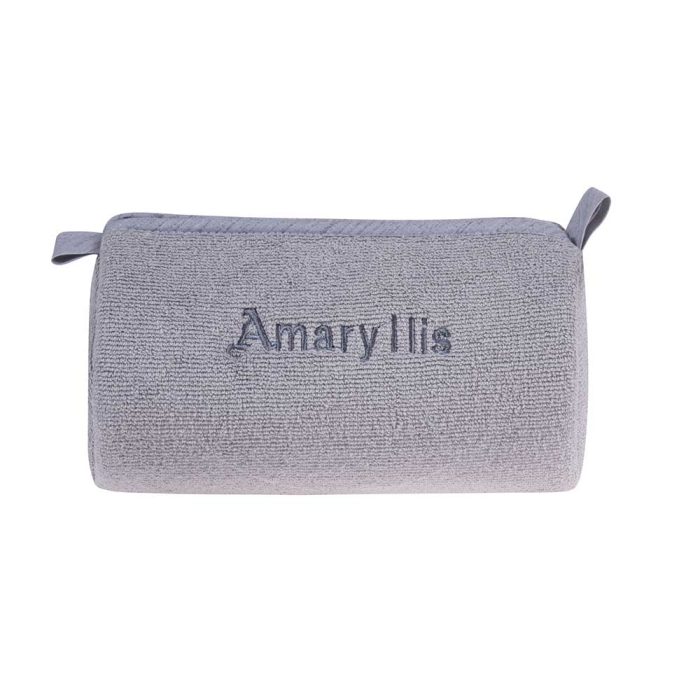 Πετσετέ γκρί νεσεσέρ μπαουλάκι Amaryllis χειροποίητο Ελληνικό - Amaryllis Slippers 1