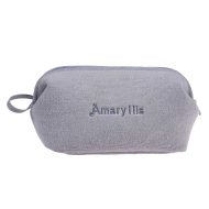 Πετσετέ γκρί νεσεσέρ μεγάλο με φερμουάρ Amaryllis χειροποιήτο Ελληνικό