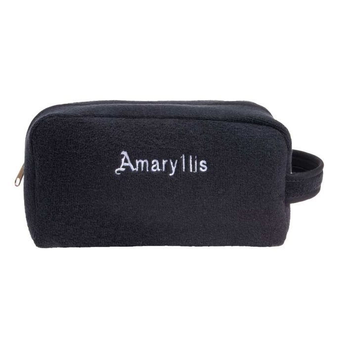 Πετσετέ μαύρο νεσεσέρ με χειρολαβή Amaryllis χειροποίητο Ελληνικό - Amaryllis Slippers 1