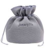 Πετσετέ γκρί νεσεσέρ πουγκί μεγάλο Amaryllis χειροποίητο Ελληνικό