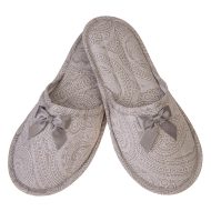 Γυναικεία παντόφλα υφασμάτινη δωματίου Γκρί βαμβακερή Ελληνική