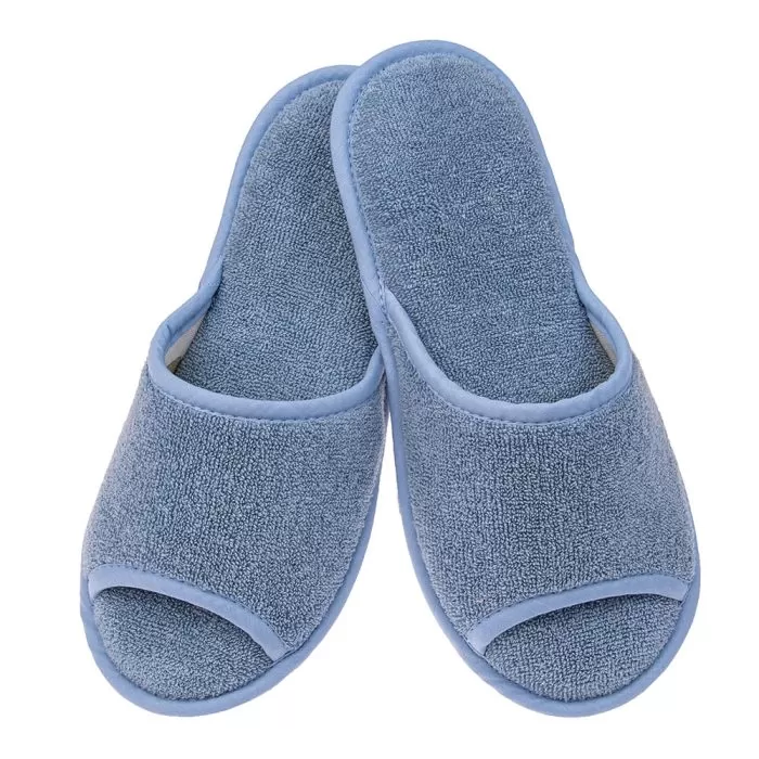 Γυναικεία παντόφλα πετσετέ δωματίου Dusty Blue βαμβακερή Ελληνική - Amaryllis Slippers 1