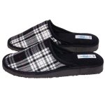 Ανδρική παντόφλα Μαύρο καρό Ελληνική