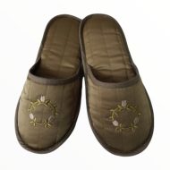 Γυναικεία παντόφλα... Γυναικείες Παντόφλες Δωματίου Amaryllis Slippers Γυναικεία παντόφλα σατέν δωματίου Λαδί Ελληνική