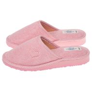 Γυναίκεια παντόφλα πετσετέ ροζ βαμβακερή Ελληνική