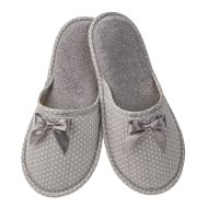 Γυναικεία παντόφλα... Γυναικείες Παντόφλες Δωματίου Amaryllis Slippers Γυναικεία παντόφλα πετσετέ δωματίου γκρί αστεράκι βαμβακερή Ελληνική