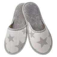 Γυναικεία παντόφλα υφασμάτινη δωματίου αστέρι γκρί βαμβακερή Ελληνική
