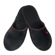 Ανδρική παντόφλα πετσετέ δωματίου μαύρη βαμβακερή Ελληνική Ανδρικές Παντόφλες Amaryllis Slippers Ανδρική παντόφλα πετσετέ δωματίου μαύρη βαμβακερή Ελληνική