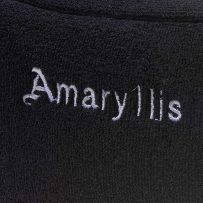 Πετσετέ μαύρο νεσεσέρ με χειρολαβή Amaryllis χειροποίητο Ελληνικό - Amaryllis Slippers 2