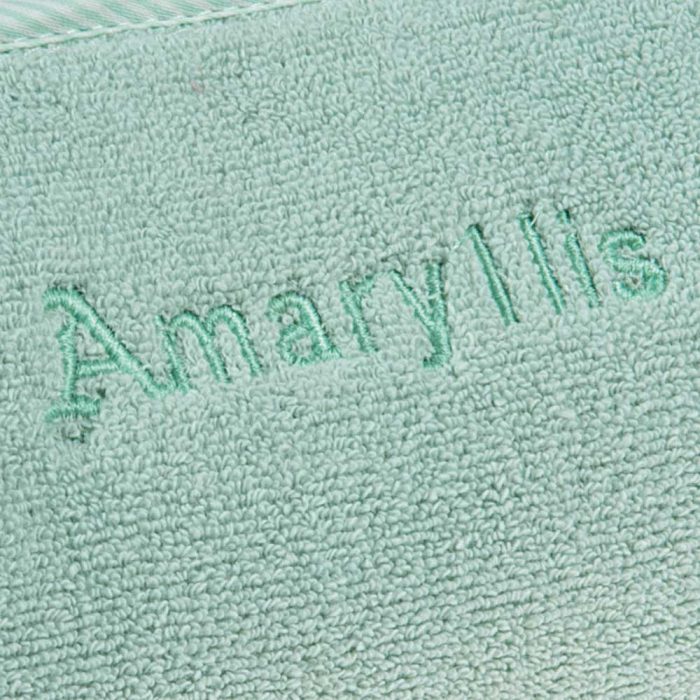 Πετσετέ μέντα νεσεσέρ πορτοφόλι με φερμουάρ Amaryllis χειροποίητο Ελληνικό - Amaryllis Slippers 3