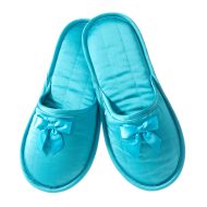 Γυναικεία παντόφλα σατέν δωματίου Τιρκουάζ Ελληνική