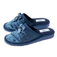 Γυναικεία παντόφλα τσελ σατέν μπλέ Ελληνική Γυναικείες Παντόφλες με σόλα Eva Foam Amaryllis Slippers Γυναικεία παντόφλα τσελ σατέν μπλέ Ελληνική