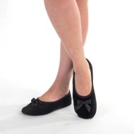 Μπαλαρίνα βελούδο Μαύρο Ελληνική Παντόφλες Γυναικείες Amaryllis Slippers 3 Amaryllis-Μπαλαρίνες