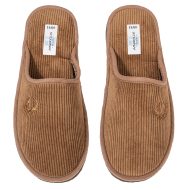 Ανδρική Παντόφλα καφέ ταμπά κοτλέ βαμβακερή Ελληνική Ανδρικές Παντόφλες Amaryllis Slippers 3