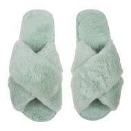 Γυναικεία παντόφλα μέντα γούνινη χιαστή Ανοιχτές Παντόφλες Amaryllis Slippers Γυναικεία παντόφλα μέντα γούνινη χιαστή