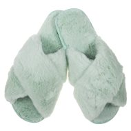 Γυναικεία παντόφλα μέντα γούνινη χιαστή Ανοιχτές Παντόφλες Amaryllis Slippers 3