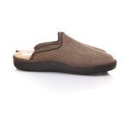 Ανδρική παντόφλα καφέ βελουτέ μονόχρωμη