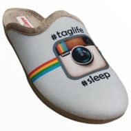 Γυναικεία παντόφλα γκρί βελουτέ Instagram