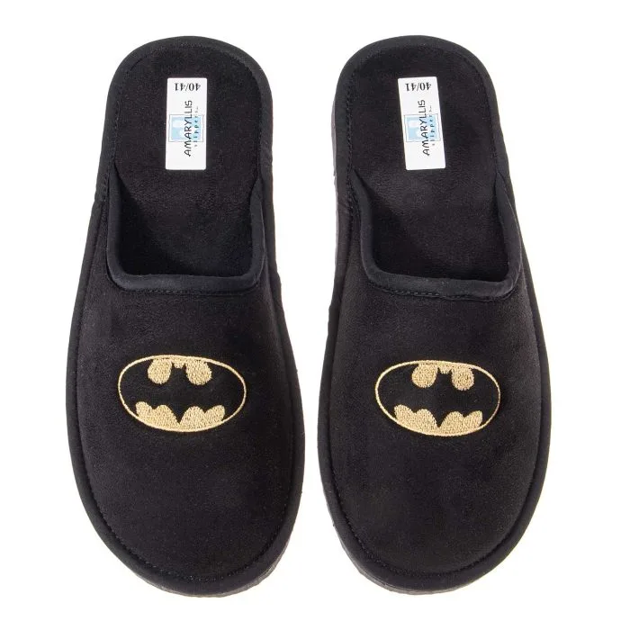 Ανδρική/Εφηβική παντόφλα βελούδο μαύρο Batman Ελληνική