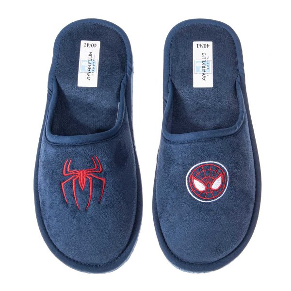 Ανδρική/Εφηβική παντόφλα βελούδο μπλε Spiderman Ελληνική - Amaryllis Slippers 1