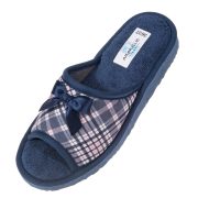 Γυναικεία παντόφλα ανοιχτή μπλε καρό Βαμβακερή Ελληνική Ανοιχτές Παντόφλες Amaryllis Slippers 3