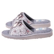 Γυναικεία παντόφλα ανοιχτή γκρι floral Βαμβακερή Ελληνική Ανοιχτές Παντόφλες Amaryllis Slippers Γυναικεία παντόφλα ανοιχτή γκρι floral Βαμβακερή Ελληνική