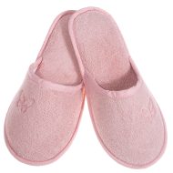 Γυναικεία παντόφλα... Γυναικείες Παντόφλες Δωματίου Amaryllis Slippers Γυναικεία παντόφλα πετσετέ σομόν πεταλούδα Βαμβακερή Ελληνικής Κατασκευής