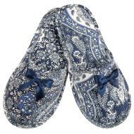 Γυναικεία παντόφλα υφασμάτινη λαχούρι μπλε βαμβακερή Ελληνικής κατασκευής