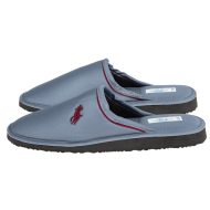 Ανδρική παντόφλα grey-ciel ραφ υφασμάτινη βαμβακερή Ελληνικής κατασκευής