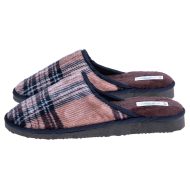 Ανδρική παντόφλα γούνινη μπορντό καρό Ελληνικής κατασκευής Ανδρικές Παντόφλες με Σόλα Eva Foam Amaryllis Slippers Ανδρική παντόφλα γούνινη μπορντό καρό Ελληνικής κατασκευής