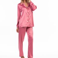 Γυναικεία σετ πιτζάμα σατέν ροδί ελληνικής κατασκευής Γυναικείες Πιτζάμες Amaryllis Slippers Γυναικεία σετ πιτζάμα σατέν ροδί ελληνικής κατασκευής