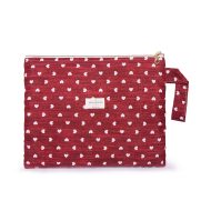 Χειροποίητο τσαντάκι εξόδου / νεσεσέρ καλλυντικών μπορντό καρδούλες ελληνικής κατασκευής